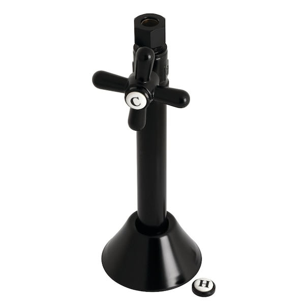 1/2" Sweatx3/8" O.D. Comp Straight Shut-Off Valve W/ 5" Extension, Blk